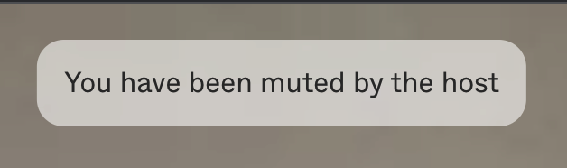 Notification that the host has muted the guest